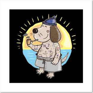 Sailor Dog with Tattoos Posters and Art